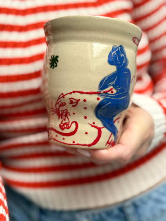 Kubek niebieski jeździec