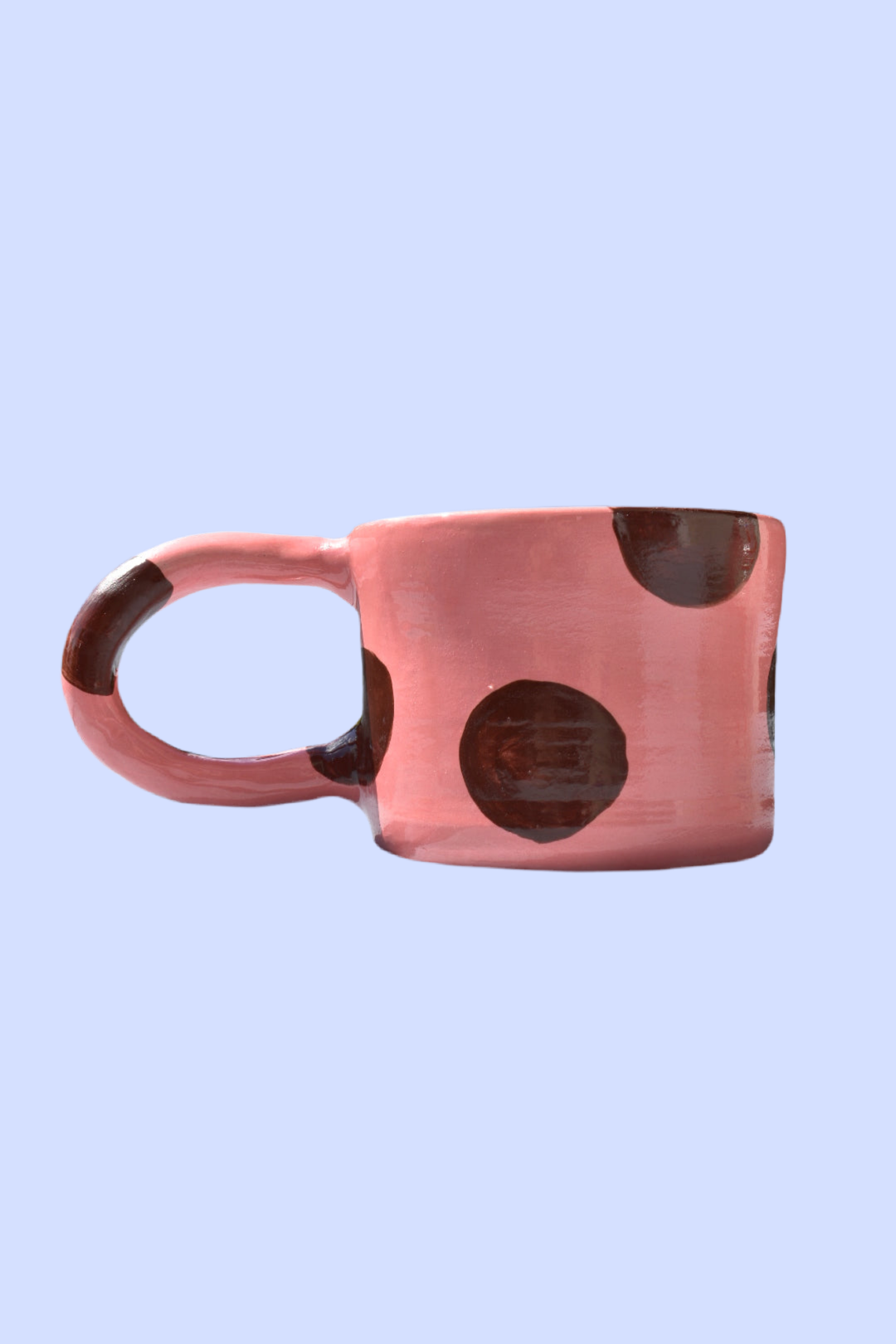 Kubek brązowe grochy